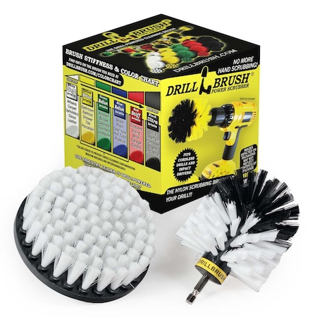 Drill Brush Power Scrubber By Useful Products 5 in W 5 in L Brush, White W-S-5O-QC-DB